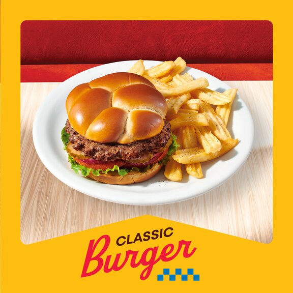 Denny's Classic Burger with Fries